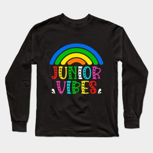 Junior Grade Vibes Rainbow Back to School Kids Teacher Long Sleeve T-Shirt